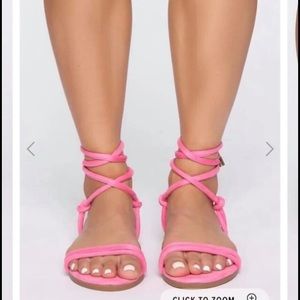 Fashion Nova Pink Sandals Size 10